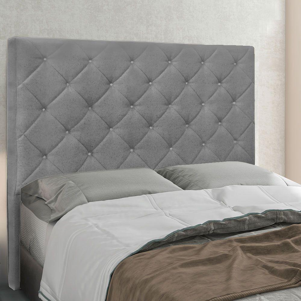 Cabeceira Queen 1,60M Tânia Linho Cinza Escuro - Pallazio - 4