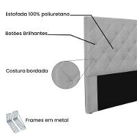 Cabeceira Casal 1,40M Tânia Linho Cinza Claro - Pallazio - 5