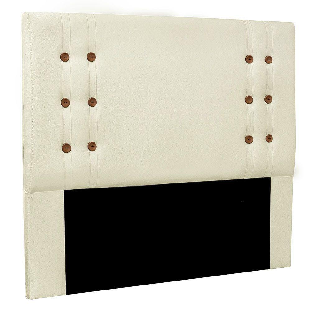 Cabeceira Casal 1,40M Genova Linho Rústico Pallazio Pérola - 1