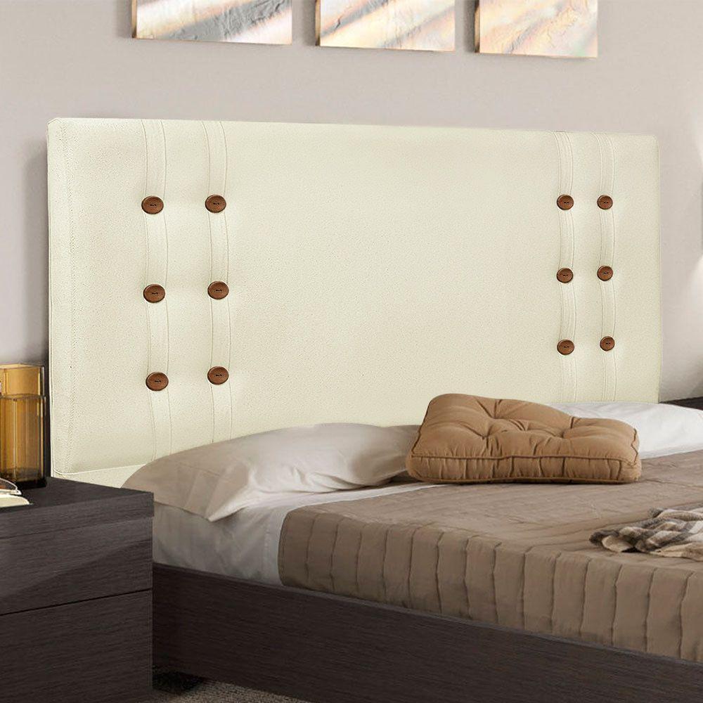 Cabeceira Casal 1,40M Genova Linho Rústico Pallazio Pérola - 3