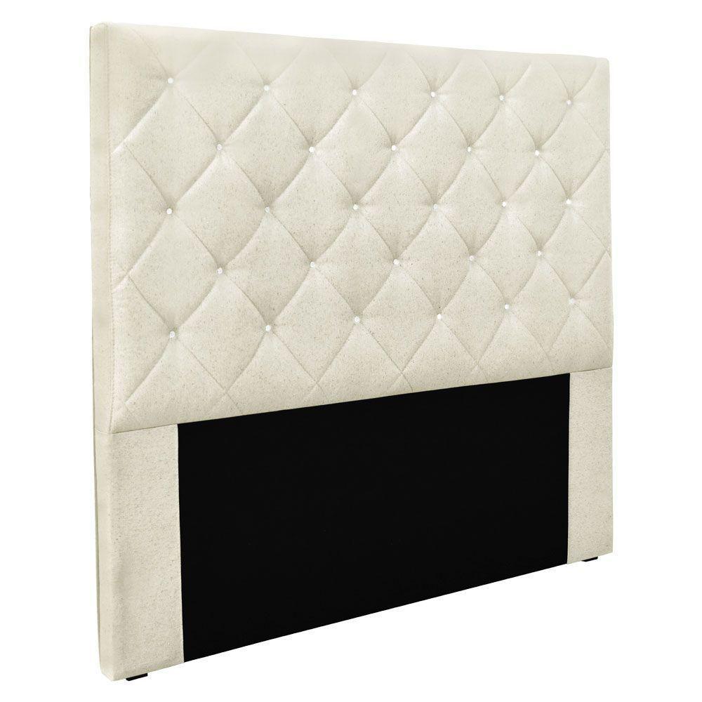 Cabeceira Queen 1,60M Tânia Linho Rústico Pallazio Pérola - 1