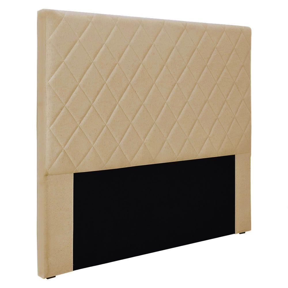 Cabeceira Queen 1,60M Esmeralda Linho Rústico Dourado - 1