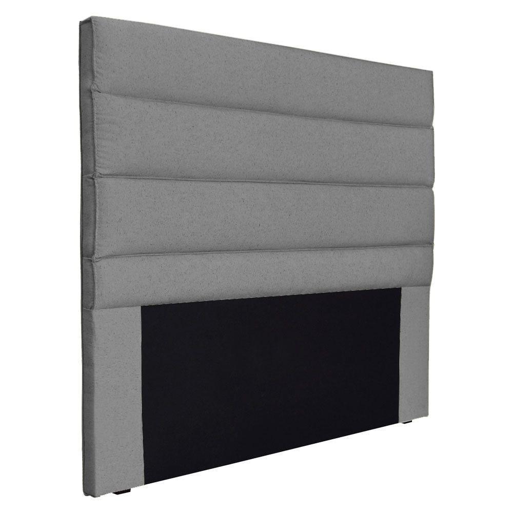 Cabeceira Queen 1,60M La Italiana Linho Rústico Cinza Escuro - 1