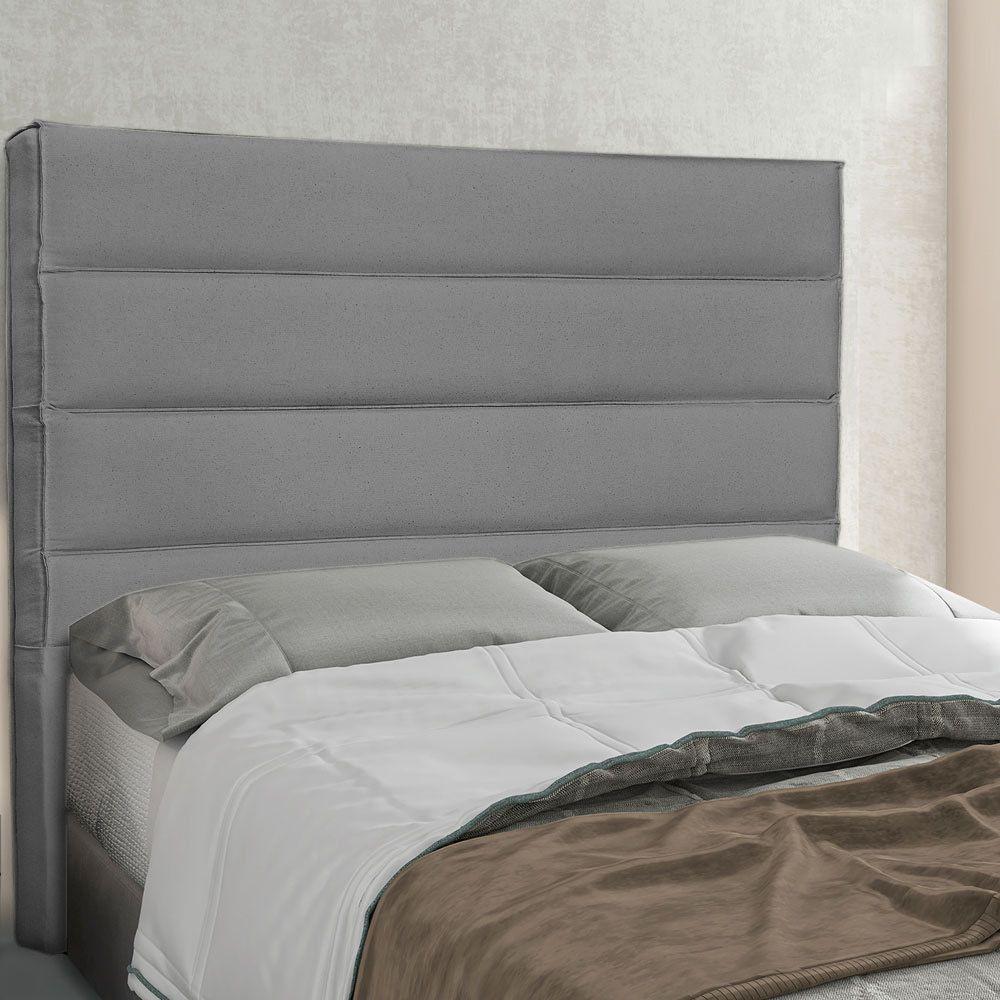 Cabeceira Queen 1,60M La Italiana Linho Rústico Cinza Escuro - 4