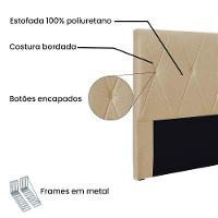 Cabeceira Casal 1,40M Aquilla Linho Rústico Pallazio Dourado - 2