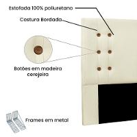 Cabeceira Queen 1,60M Genova Linho Rústico Pallazio Pérola - 3