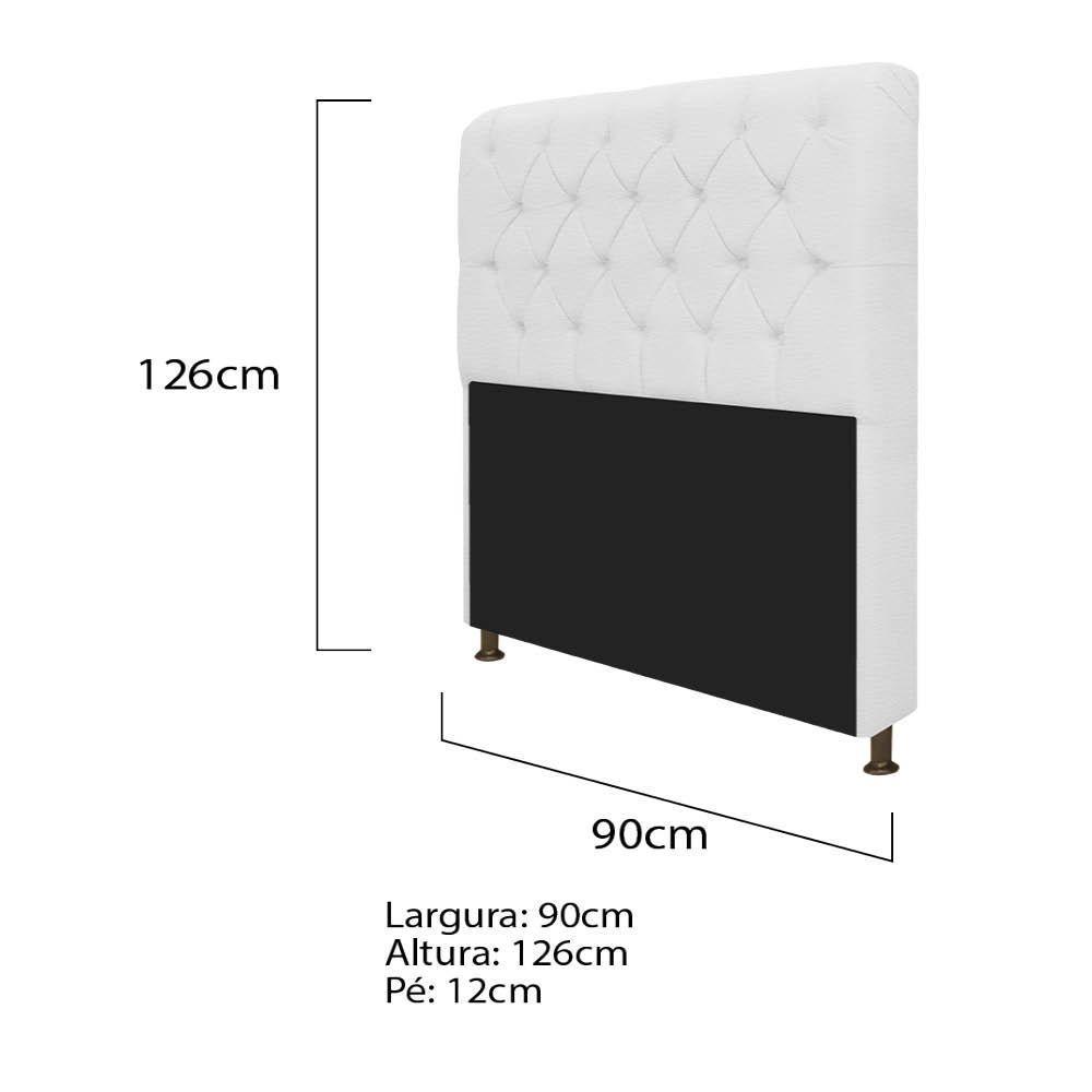 Kit Cabeceira Lady e Recamier Félix 90 Cm Corano Branco - 2
