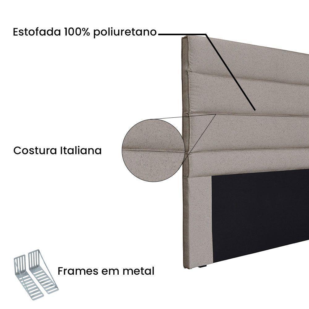 Cabeceira King 1,95m La Italiana Linho Rústico Areia - 3