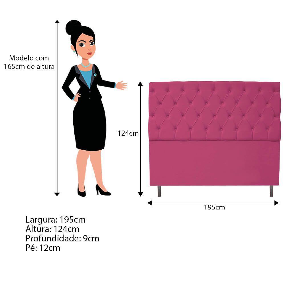 Kit Cabeceira e Calçadeira 195 Cm King Size Corano Pink - 2