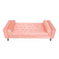 Kit Cabeceira Lady E Recamier Félix 140 Cm Casal Suede Coral