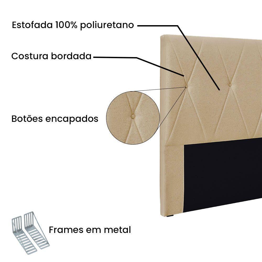 Cabeceira King 1,95M Aquilla Linho Dourado - Pallazio - 3
