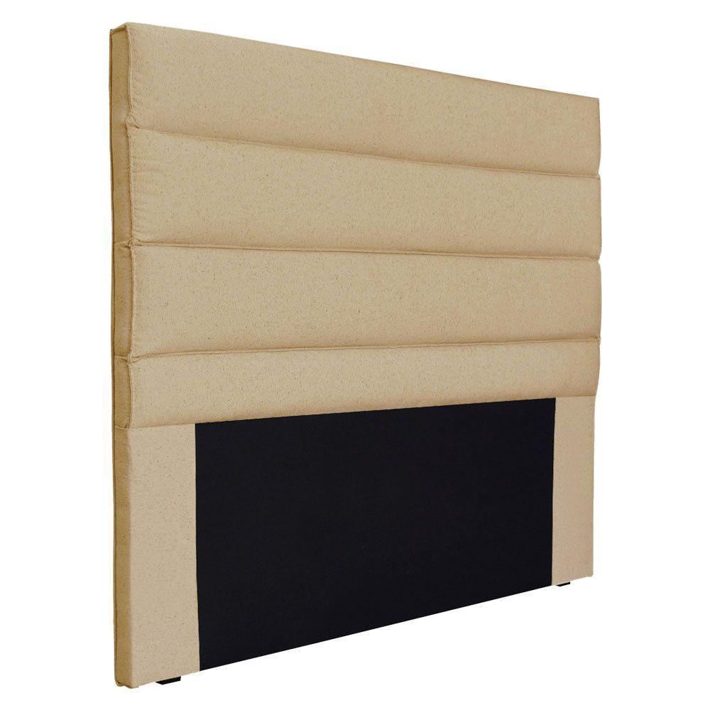 Cabeceira King 1,95M La Italiana Linho Rústico Dourado - 1