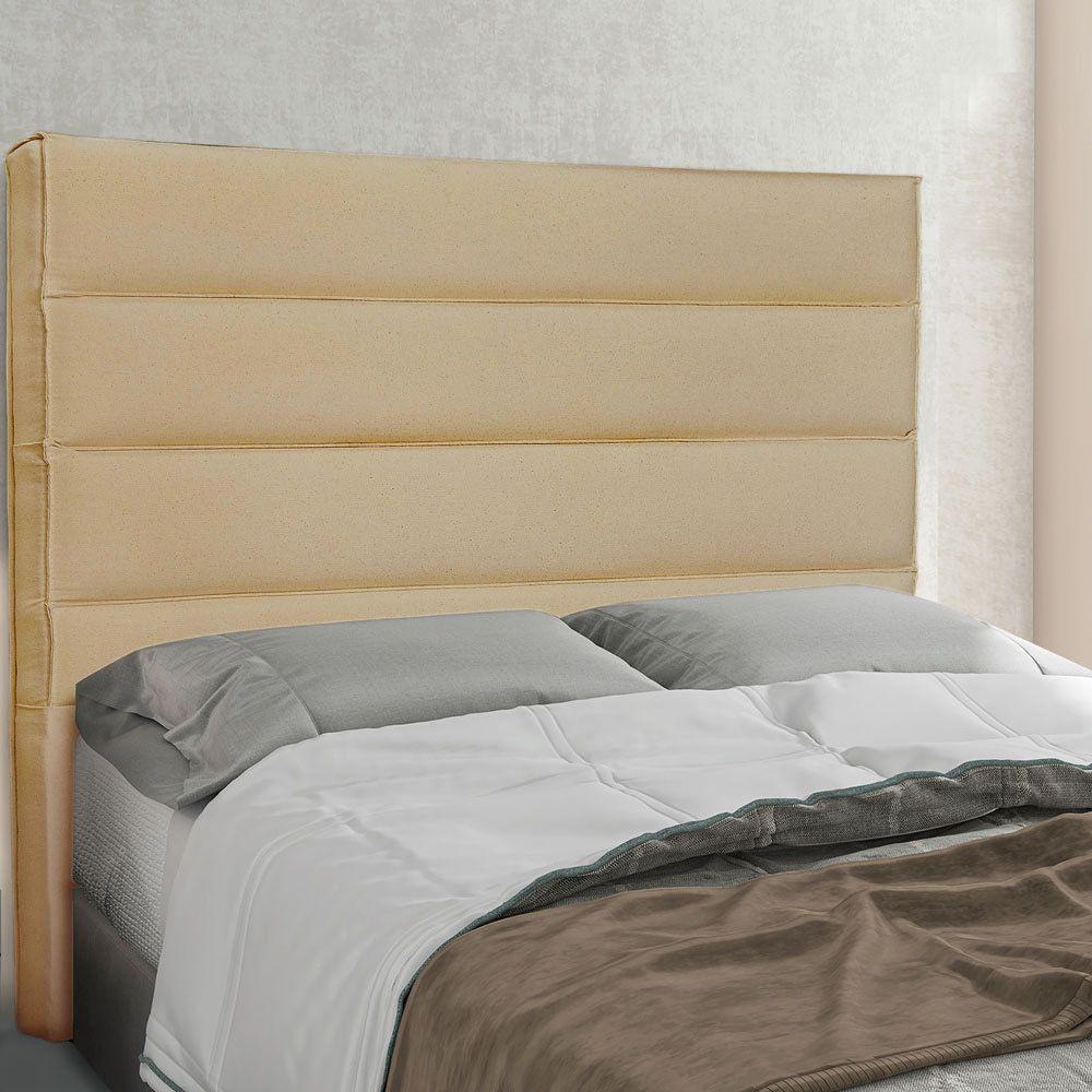 Cabeceira King 1,95M La Italiana Linho Rústico Dourado - 3