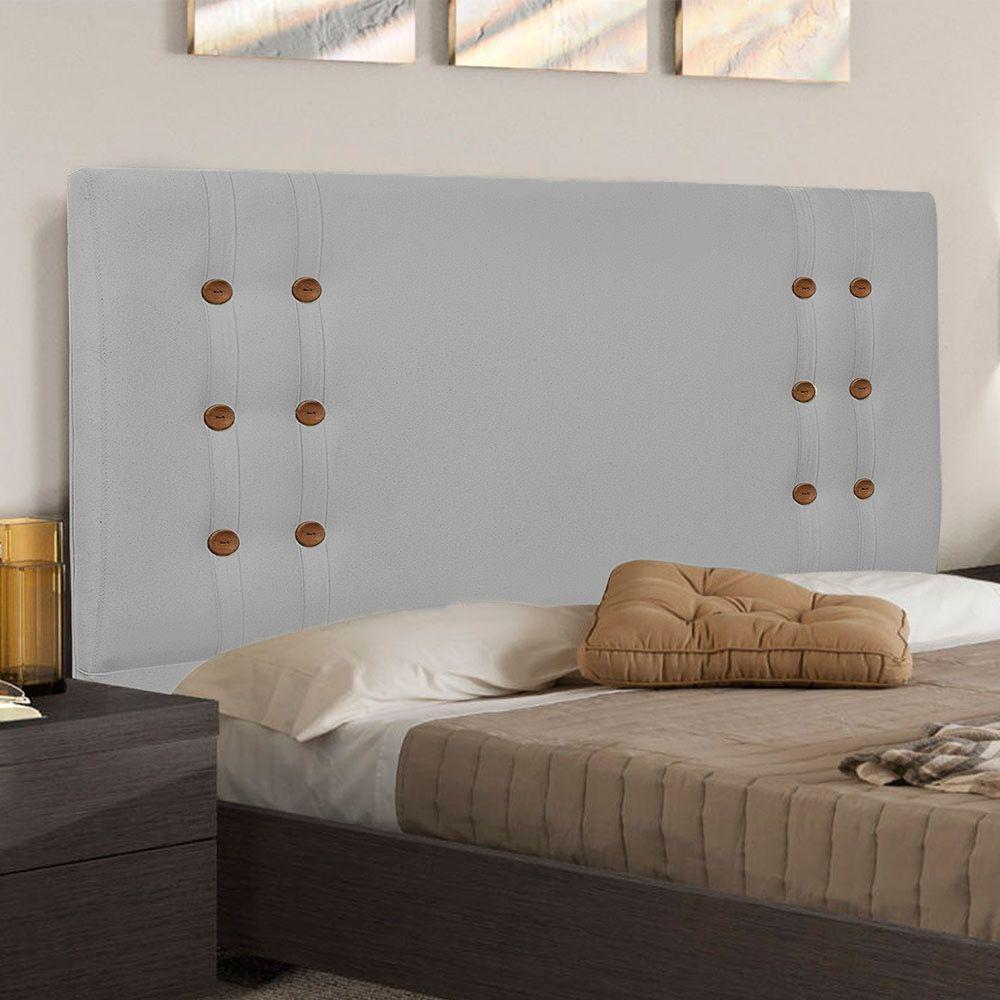 Cabeceira King 1,95M Genova Linho Rústico Cinza Claro - 3