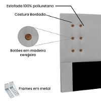 Cabeceira King 1,95M Genova Linho Rústico Cinza Claro - 2