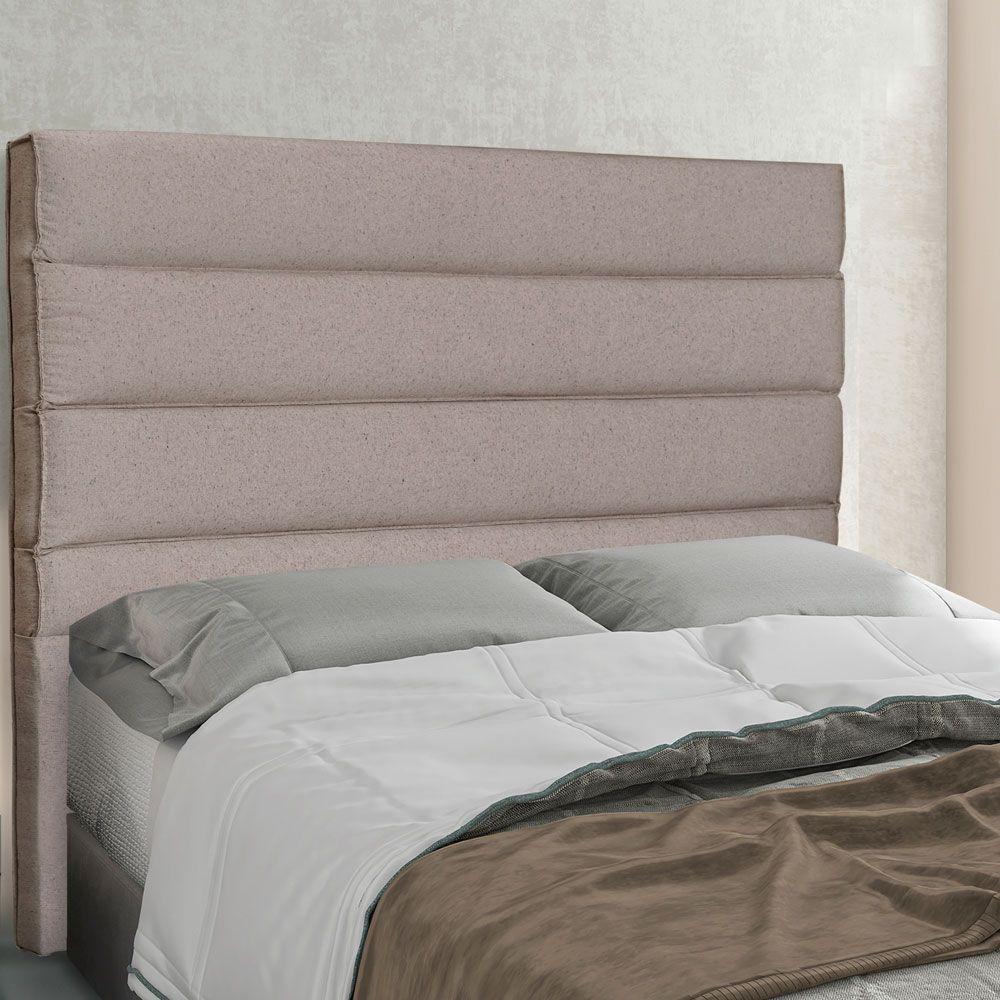 Cabeceira Casal 1,40m La Italiana Linho Rústico Areia - 3