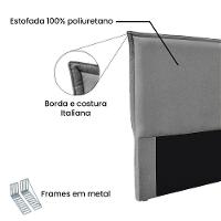 Cabeceira Queen 1,60M Veneza Linho Rústico Cinza Escuro - 3