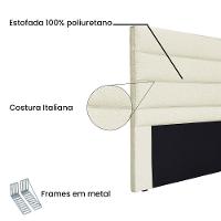 Cabeceira Solteiro 0,90M La Italiana Linho Rústico Pérola - 3