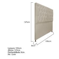 Cabeceira Sofia 195 Cm King Size Suede Bege