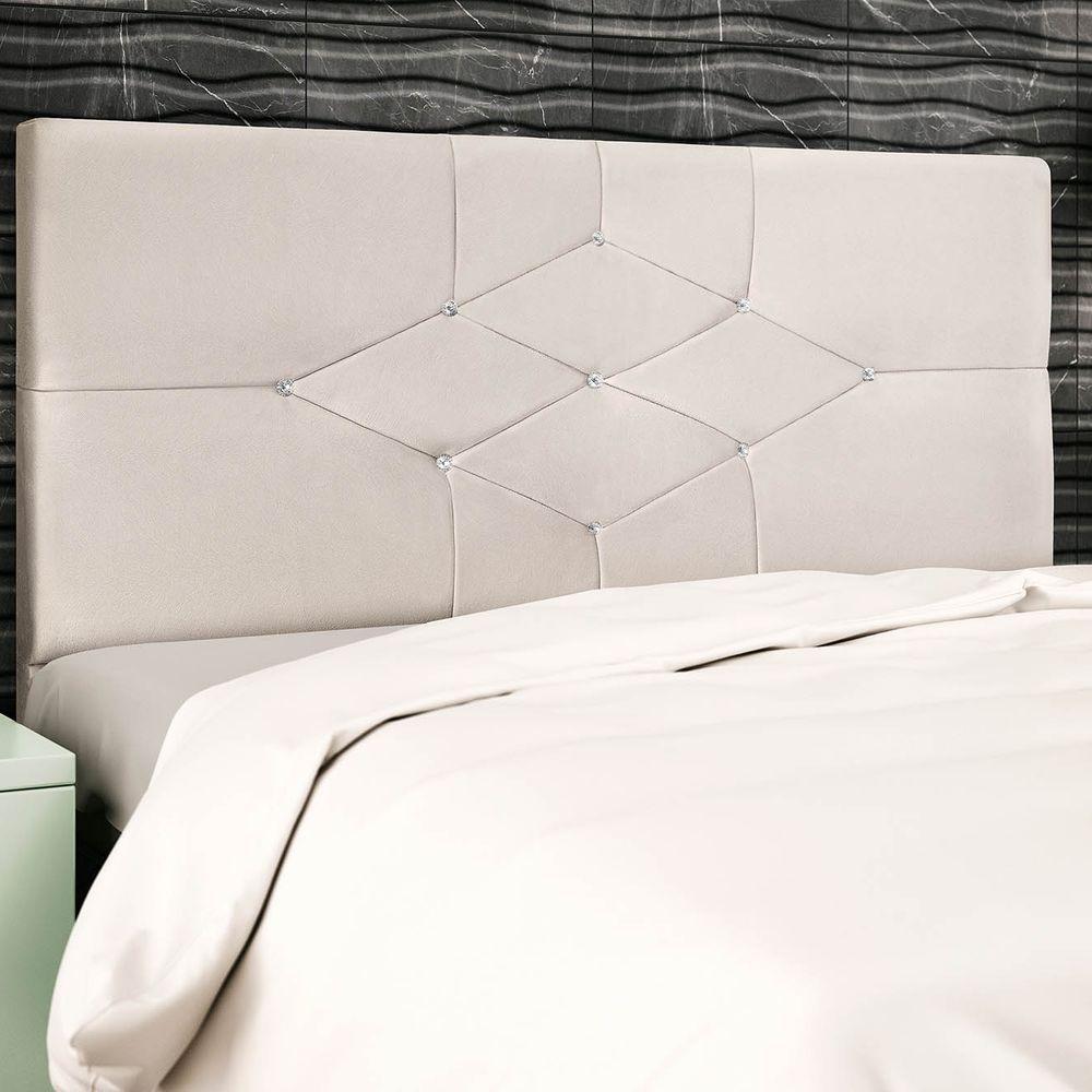 Cabeceira Solteiro Jbe Camboriú Preto 94cm Box 88cm Creme - 1