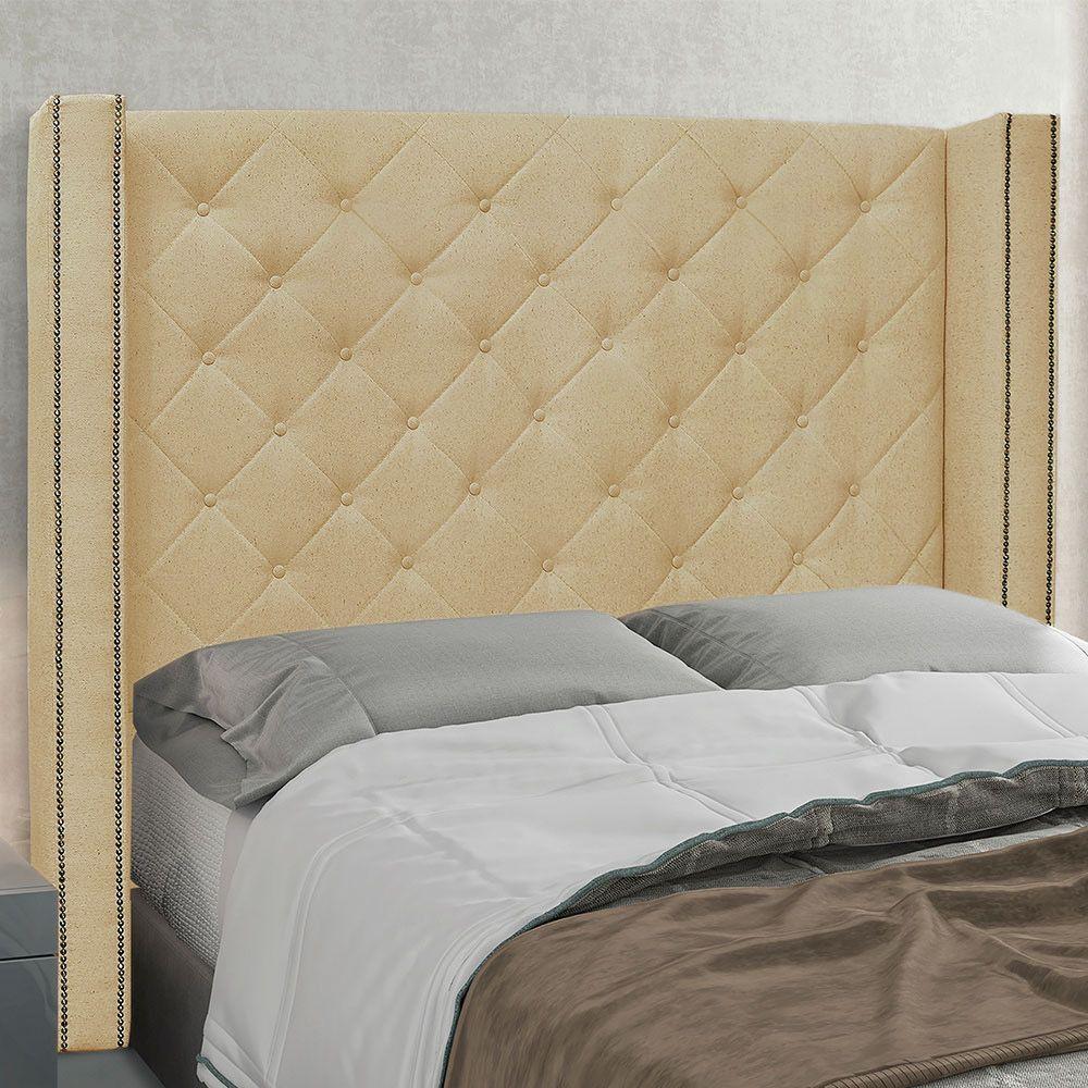 Cabeceira Casal 1,40M Vicenza Linho Dourado - Pallazio - 4