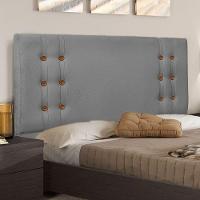 Cabeceira Casal 1,40M Genova Linho Rústico Cinza Escuro - 3