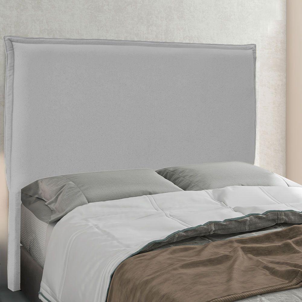 Cabeceira Casal 1,40M Veneza Linho Rústico Cinza Claro - 3