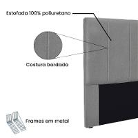 Cabeceira Queen 1,60M Ravenna Linho Rústico Cinza Escuro - 5