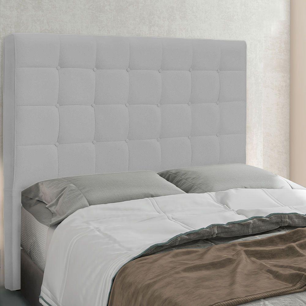 Cabeceira Casal 1,40M Verona Linho Rústico Cinza Claro - 3