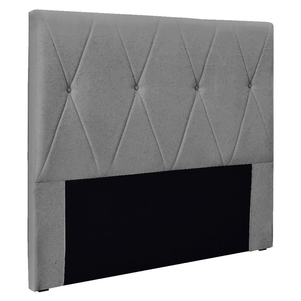 Cabeceira Casal 1,40M Aquilla Linho Rústico Cinza Escuro - 1