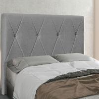 Cabeceira Casal 1,40M Aquilla Linho Rústico Cinza Escuro - 3