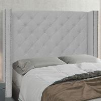 Cabeceira King 1,95M Vicenza Linho Rústico Cinza Claro - 4