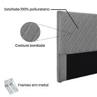 Cabeceira Queen 1,60M Esmeralda Linho Cinza Escuro Pallazio - 3