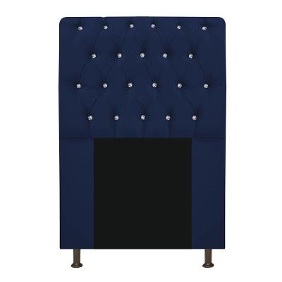 Cabeceira Estofada Lady com Strass 90cm Queen Size Azul