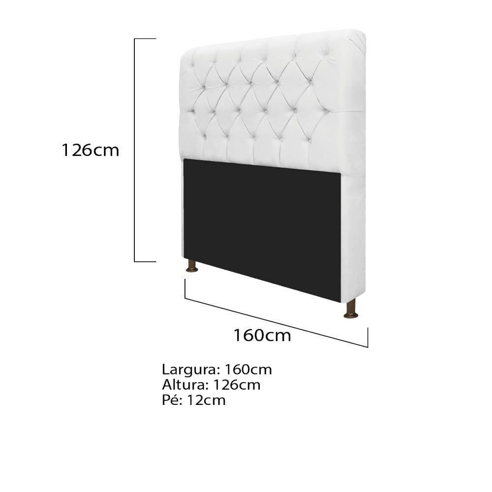 Cabeceira Lady e Recamier Félix 160Cm Queen Size Branco - 2