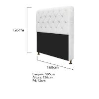 Cabeceira Lady e Recamier Félix 160Cm Queen Size Branco - 2