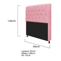 Kit Cabeceira Lady e Recamier Félix 90 Cm Solteiro Rosa Bebê - 3