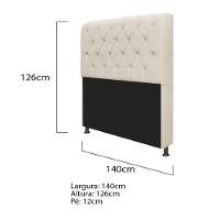 Kit Cabeceira Lady E Recamier Ari 140 Cm Casal Corano Bege - 3