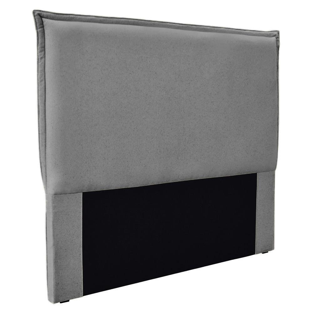 Cabeceira Casal 1,40M Veneza Linho Rústico Cinza Escuro - 1