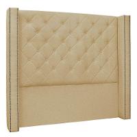 Cabeceira Queen 1,60M Vicenza Linho Rústico Pallazio Dourado - 1