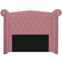 Cabeceira Estofada Veneza 160cm Queen Size Suede Rosa Bebê - 1