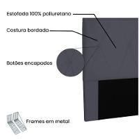 Cabeceira Aquilla Para Cama Box Solteiro 90 Cm Suede - D'rossi Cor Cinza - 3