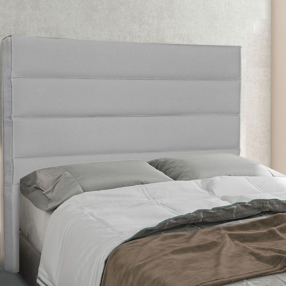 Cabeceira Queen 1,60M La Italiana Linho Rústico Cinza Claro - 5