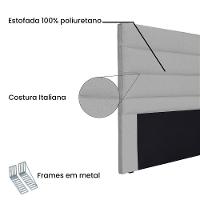 Cabeceira Queen 1,60M La Italiana Linho Rústico Cinza Claro