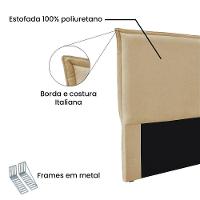 Cabeceira Queen 1,60M Veneza Linho Rústico Pallazio Dourado - 3