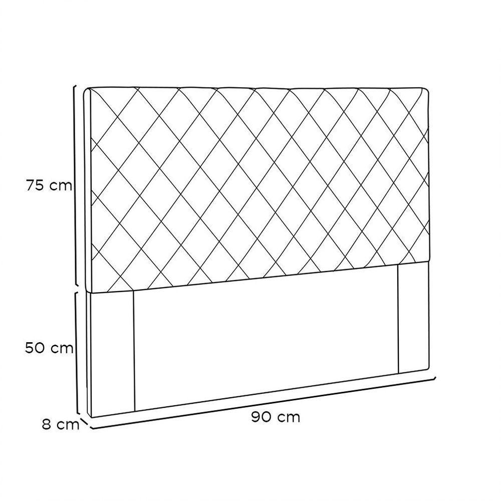 Cabeceira Dubai Para Cama Box Solteiro 90cm Suede - D'Rossi Café - 2