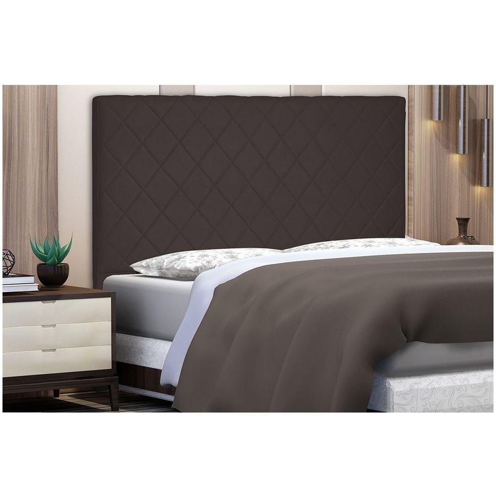 Cabeceira Dubai Para Cama Box Solteiro 90cm Suede - D'Rossi Café - 4