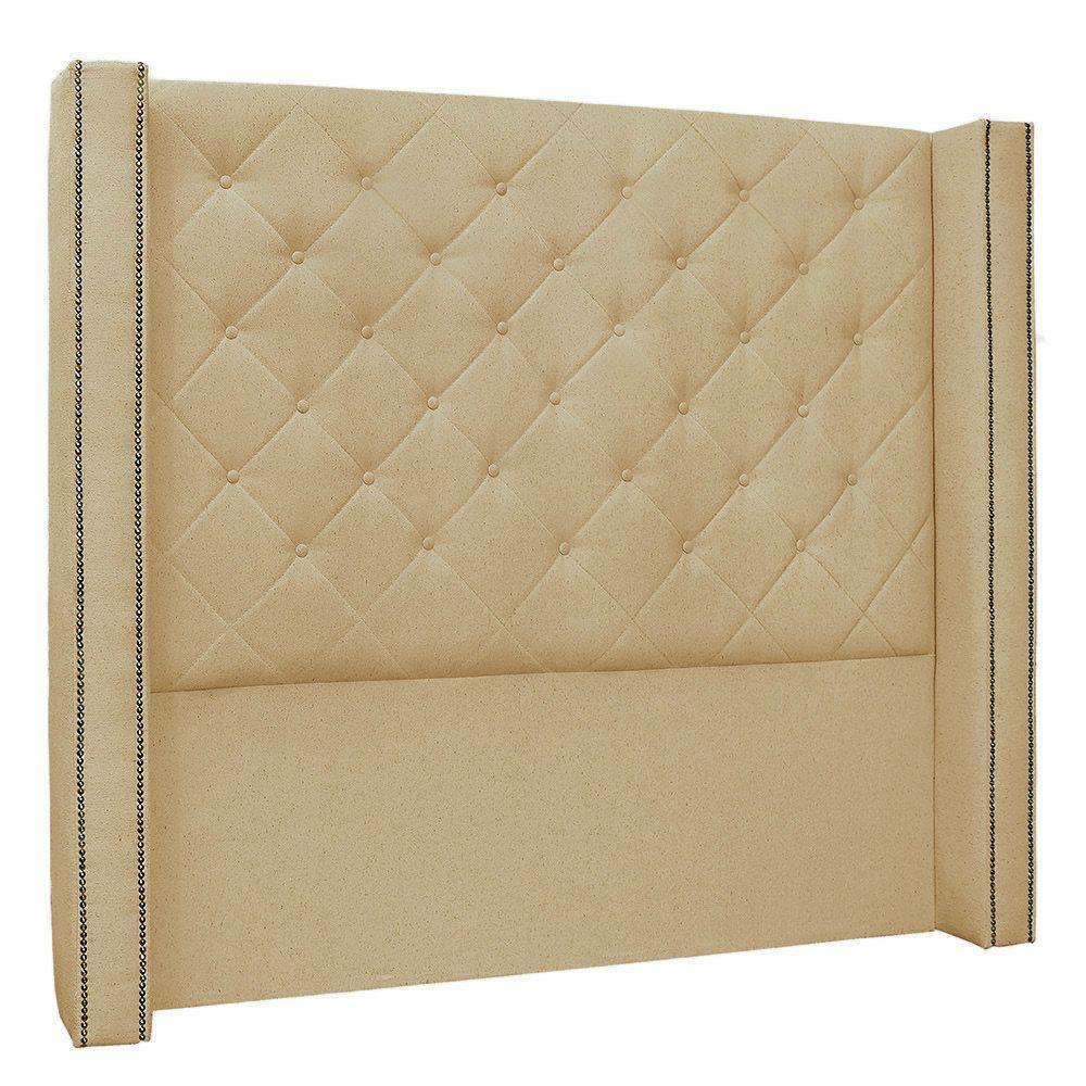 Cabeceira King 1,95M Vicenza Linho Rústico Pallazio Dourado - 1