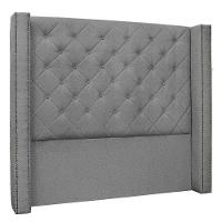 Cabeceira King 1,95M Vicenza Linho Rústico Cinza Escuro - 1