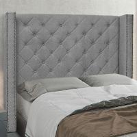 Cabeceira King 1,95M Vicenza Linho Rústico Cinza Escuro - 4